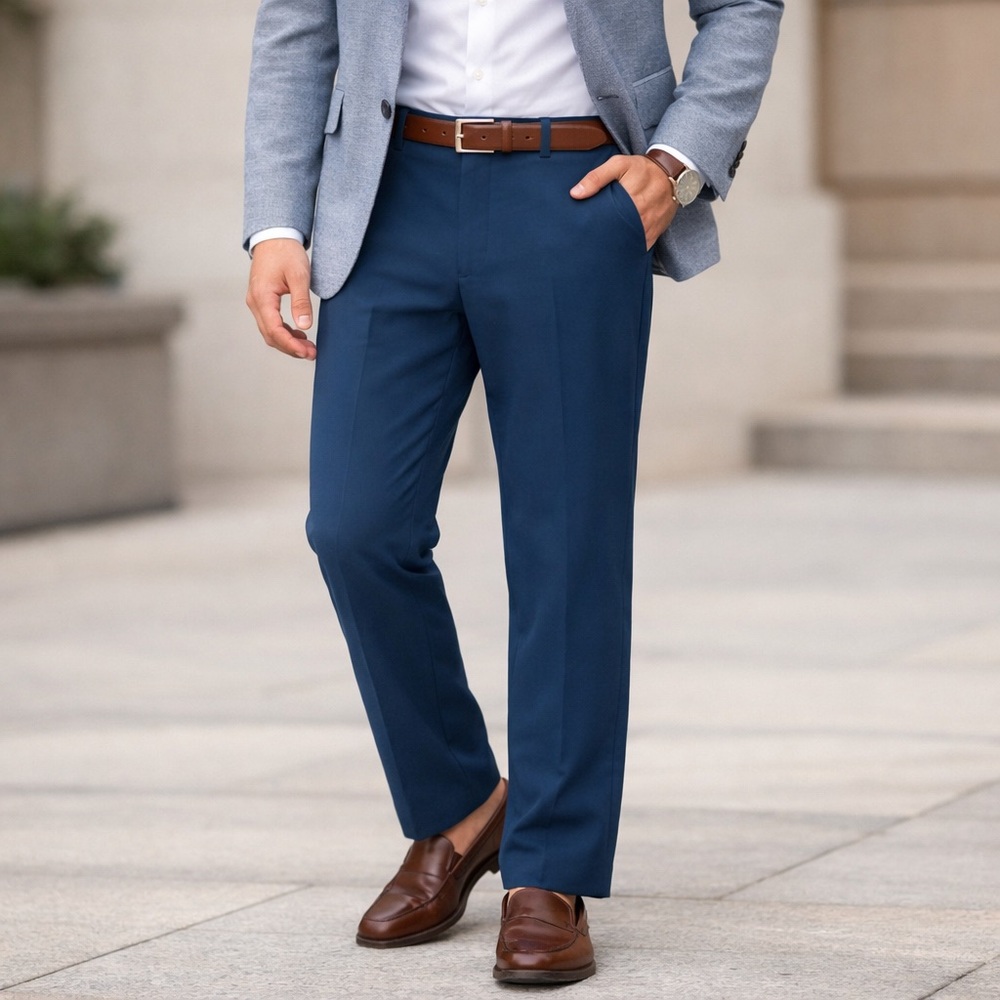 Alfani Blue Straight-Leg Pants